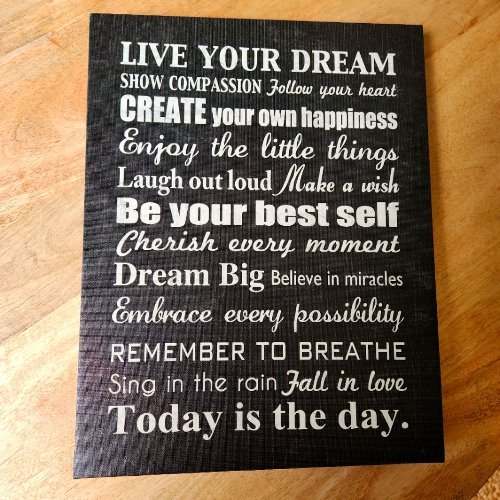 Live Your Dream Wall Decor Sign